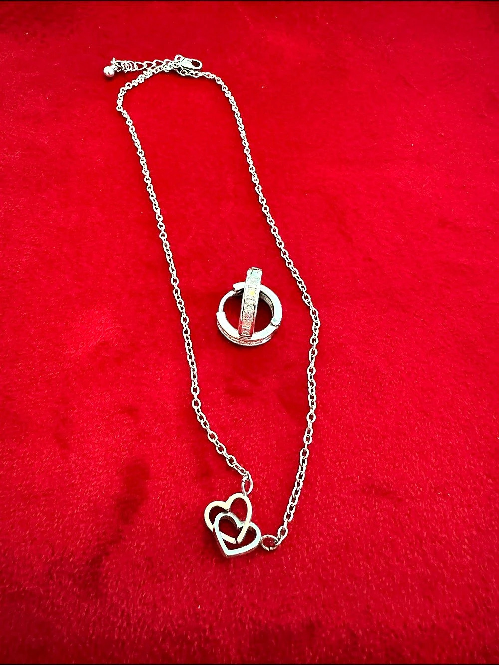 Gold & Silver Interlocking Heart Necklace